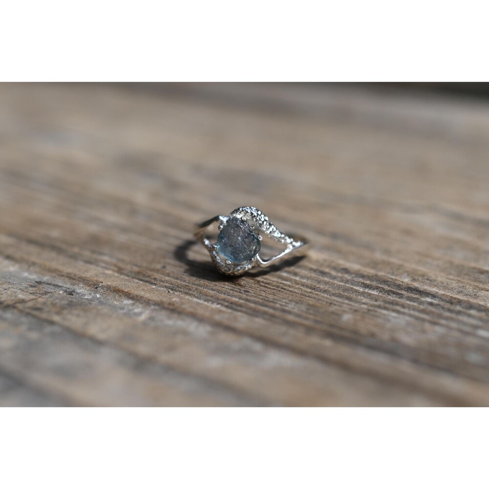 Engagement ring Blue Montana Sapphire Ring – Handmade Sterling Silver Solitaire,